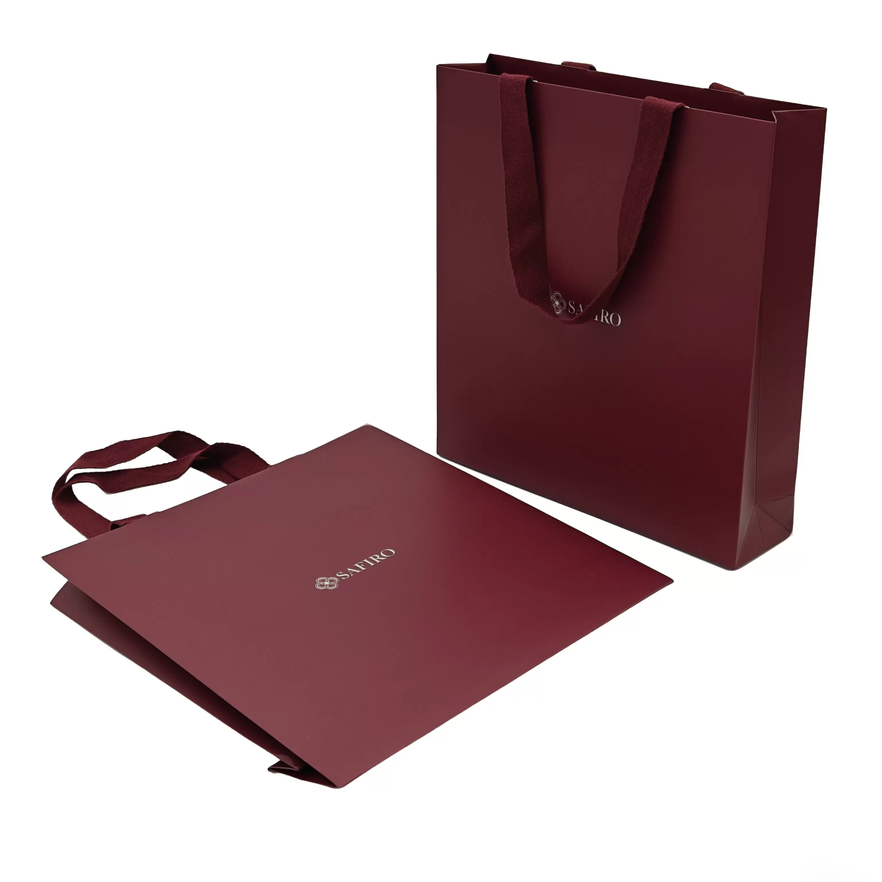 패브릭 손잡이가 달린 종이 운반 가방